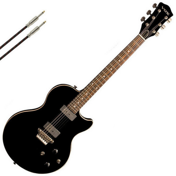 Vox SSC-33 Solid Body Single Cutaway Guitar, Black + FREE Gift