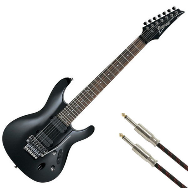 Ibanez S7420 7-String Electric Guitar, Black with FREE Gift