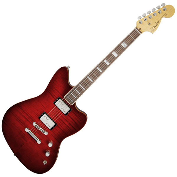 DISC Fender Select Jazzmaster HH Electric Guitar, Cayenne Burst at