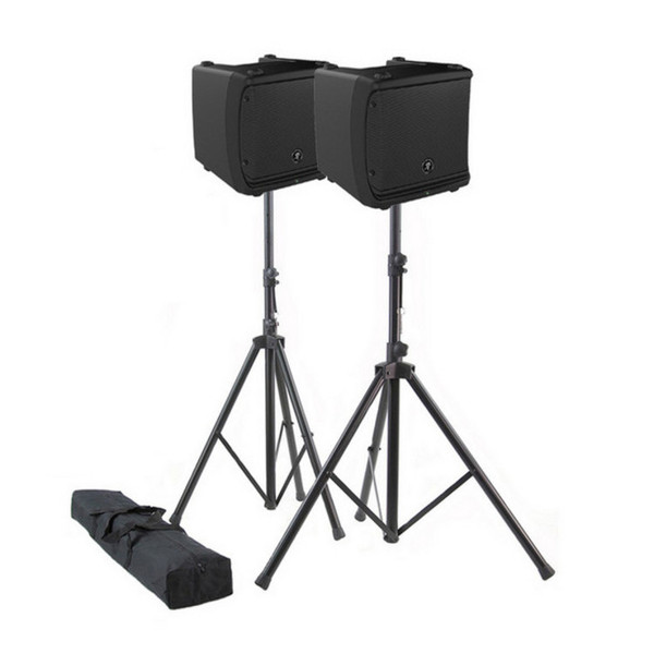 Mackie DLM12 Active PA Speakers and Stands