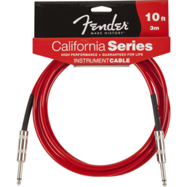 Fender California Instrument Cable, Candy Apple Red, 3m