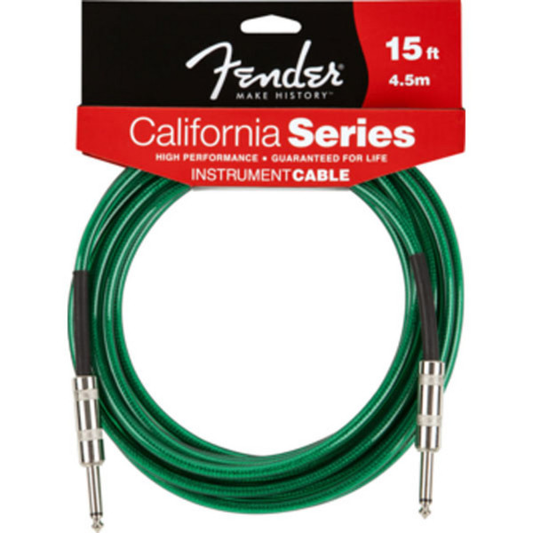 Fender California Instrument Cable, Surf Green, 4.5m