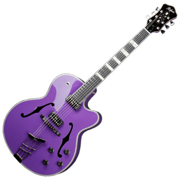 Hofner Gold Label New President Archtop Electric Guitar, Gloss Purple