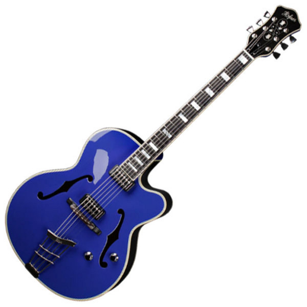 Hofner Gold Label New President Archtop Electric Guitar, Royal Blue