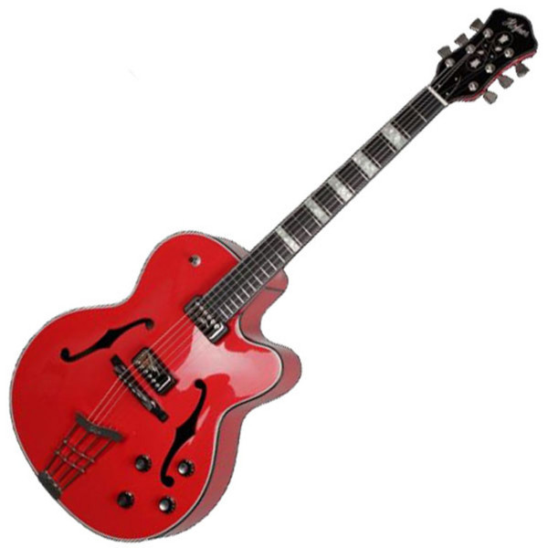 Hofner Gold Label New President Archtop Electric Guitar, Bright Red