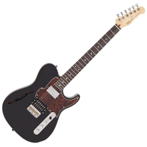 Fret King Black Label Country Squire Semitone Electric Guitar, Black - main