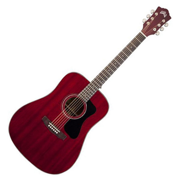 DISC Guild D 125 Mahogany Dreadnought Satin Cherry Red at Gear4music