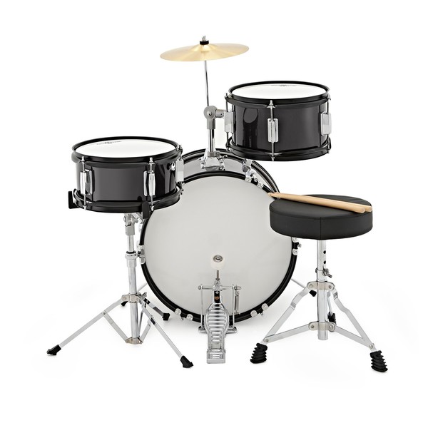 Junior 3 Piece Drum Kit by Gear4music, Black