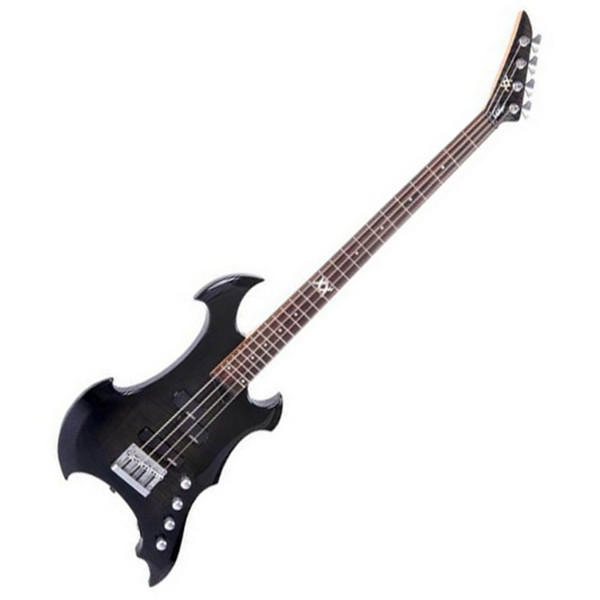 Vintage Metal Axxe Wraith Bass Guitar, Helms Black Flame