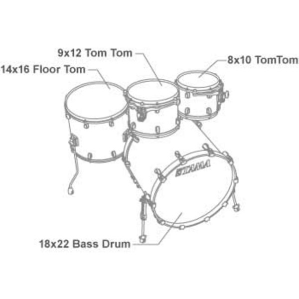Tama 22 Inch Starclassic Maple Drum Kit, Piano Black