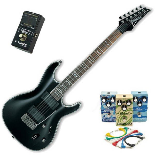Ibanez SAS32EX SA Series Guitar, Black with Belcat 4 Pedal Blues Pack