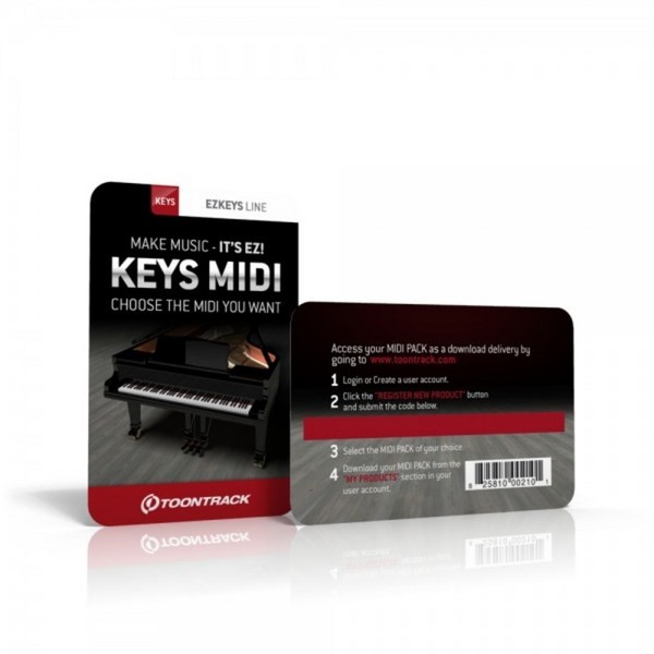 Toontrack EZkeys Generic MIDI Pack (Serial Number Card)