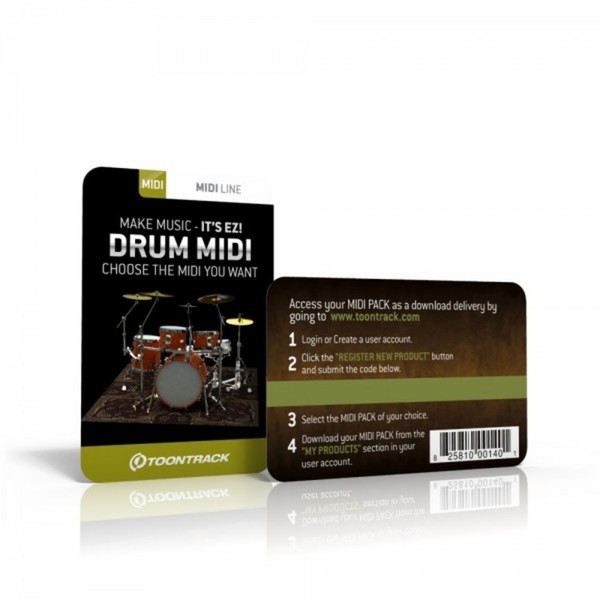 Toontrack Drum MIDI Pack (Serial Number Card)