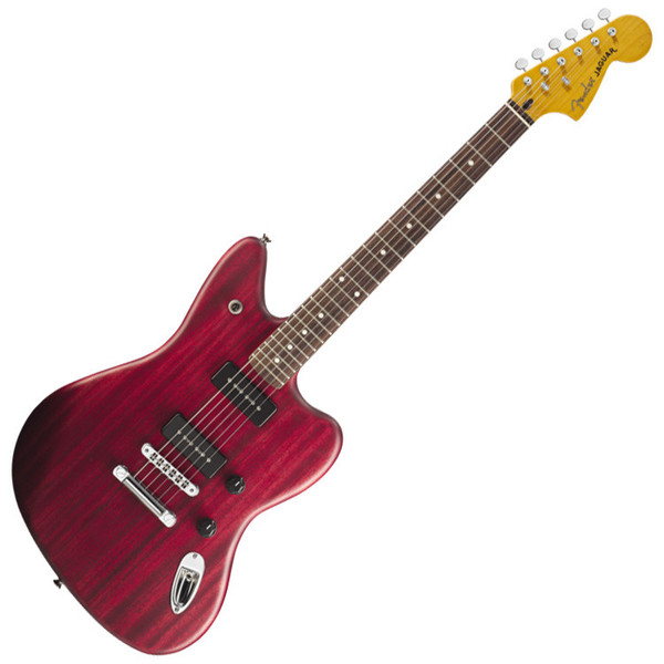 Fender Modern Player Jaguar Electric Guitar, Red Transparent