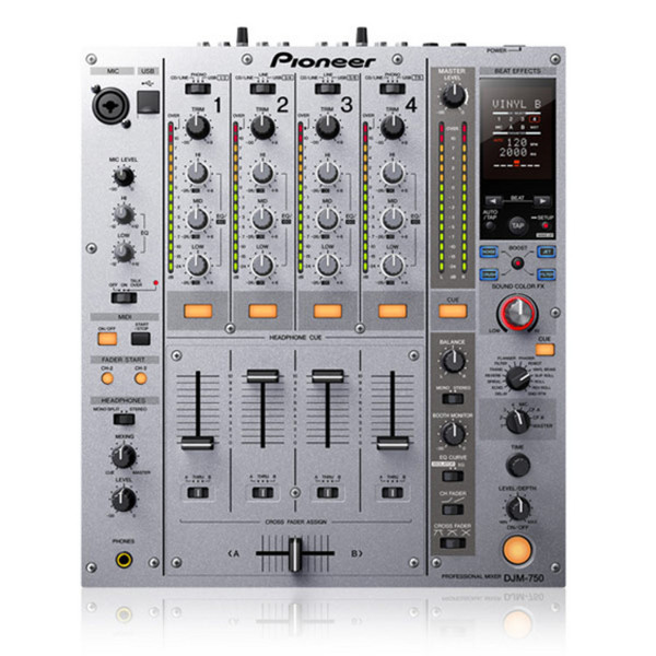 Pioneer DJM-750 4-Channel Digital DJ Mixer, Silver