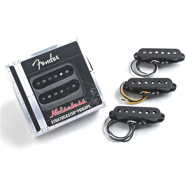 Fender Vintage Noiseless Stratocaster Pickups, Black, Set of 3