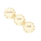 Fender Stratocaster Knobs, 1 Volume, 2 Tone, Aged White
