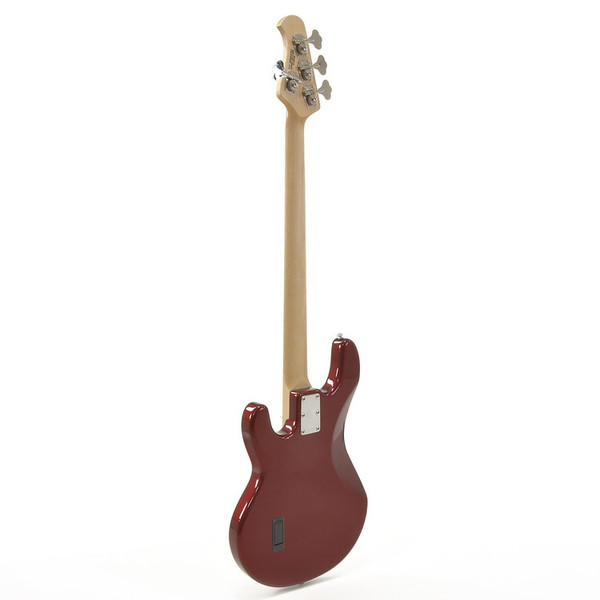 Music Man StingRay 2EQ Bass Guitar, MN, Candy Red with Gigbag Back