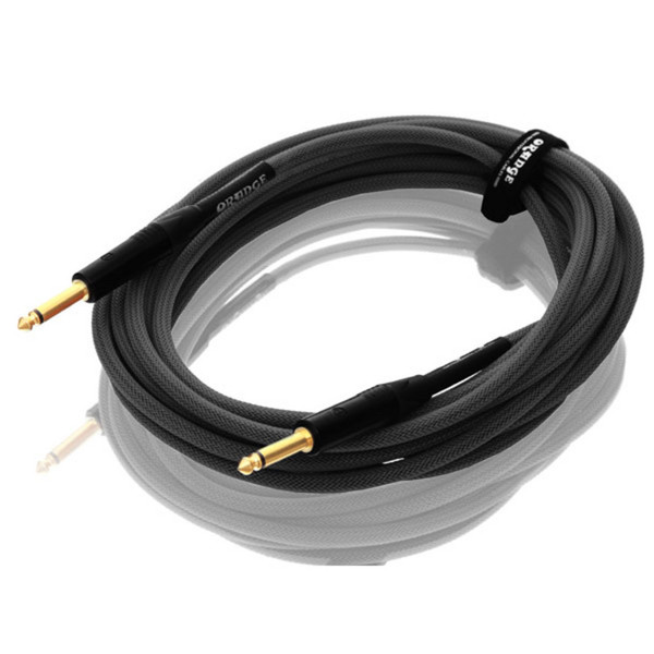 Orange 20 ft Instrument Cable, Black Woven