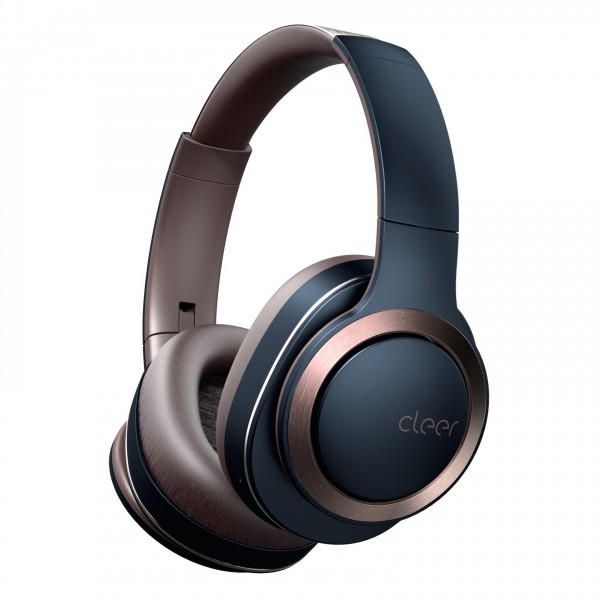 Cleer Enduro ANC Over-Ear Wireless Noise Cancelling Headphones, Navy - Angled