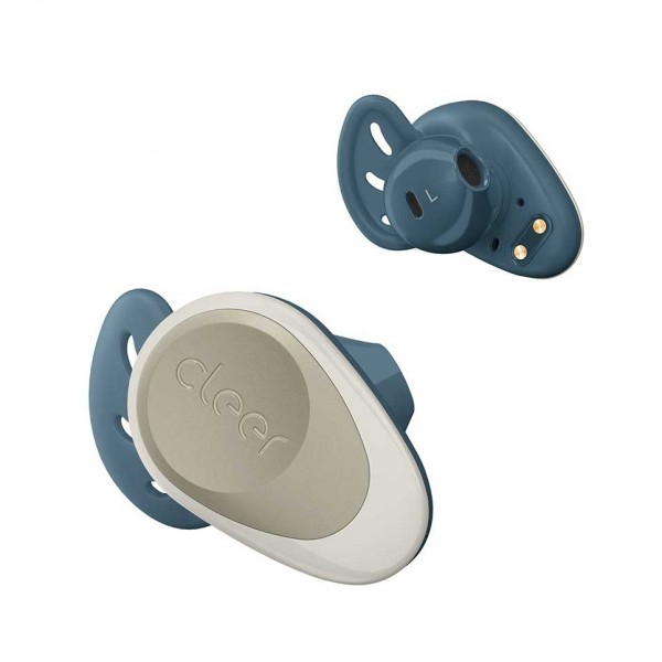 Cleer Goal Earbuds, Stone - Angled