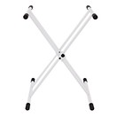 Support de Clavier en X &agrave; double embase blanc par Gear4music
