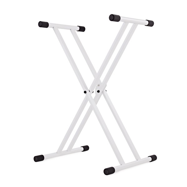 X-Frame Double Braced Keyboard Stand, White by Gear4music