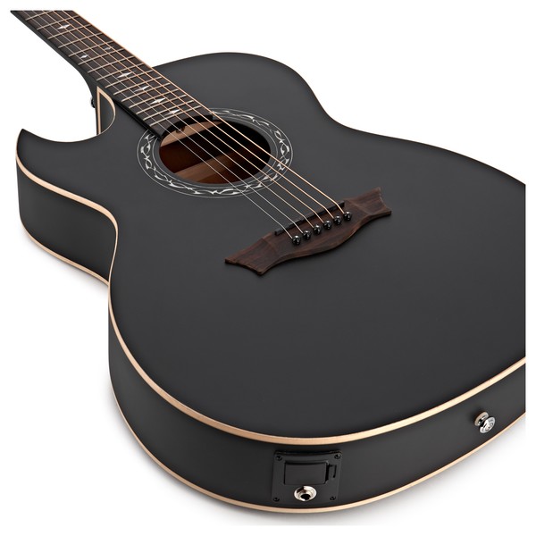 Dean Exhibition Electro Acoustic, Black Satin Lefty