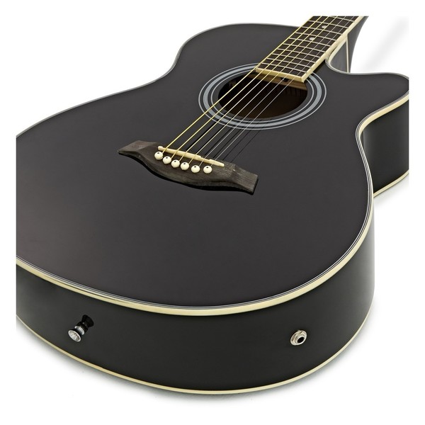 Single Cutaway Electro Acoustic Guitar by Gear4music, Bk - Nearly New
