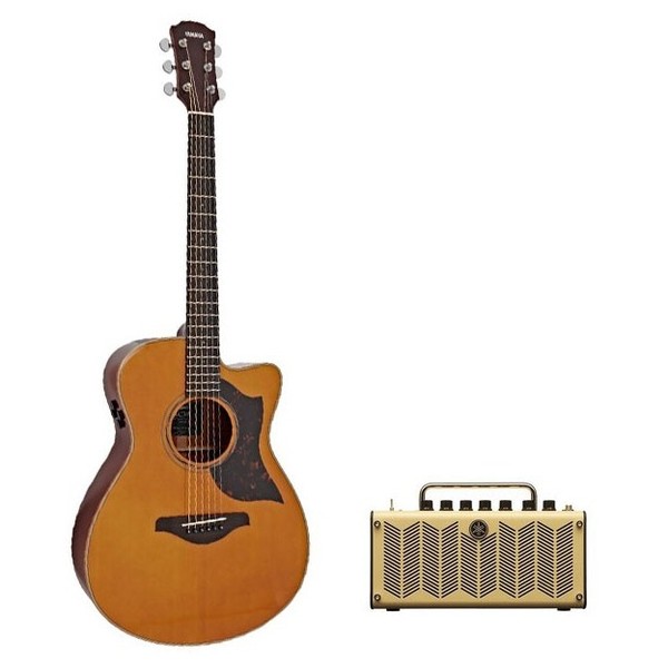 Yamaha AC3M Mahogany Electro Acoustic, Vintage Natural w/ THR5 Amp