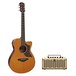 Yamaha AC3M Mahogany Electro Acoustic, Vintage Natural w/ THR5 Amp