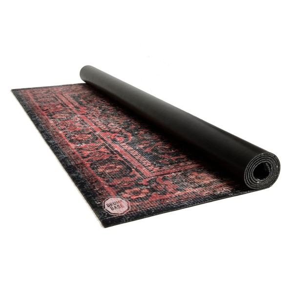 Drum n Base Vintage Persian Stage Rug, Red and Black - Rolled Up