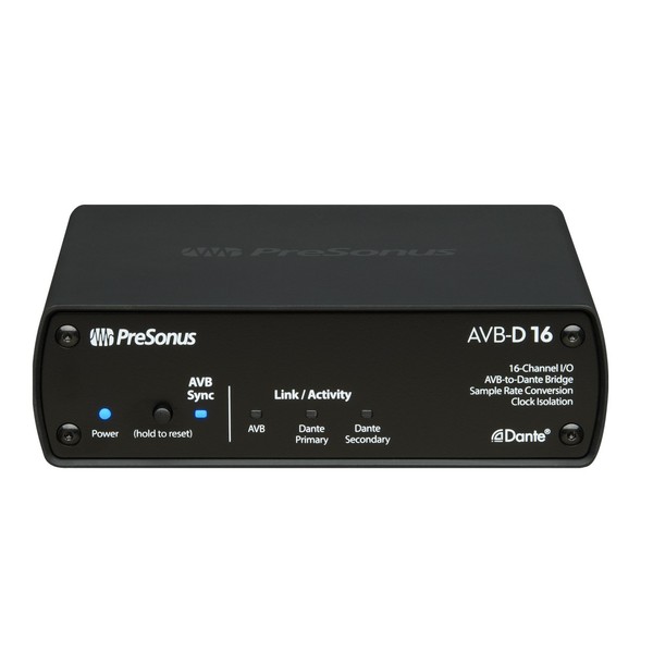 PreSonus D 16 Channel I/O AVB to Dante Bridge - Front View 