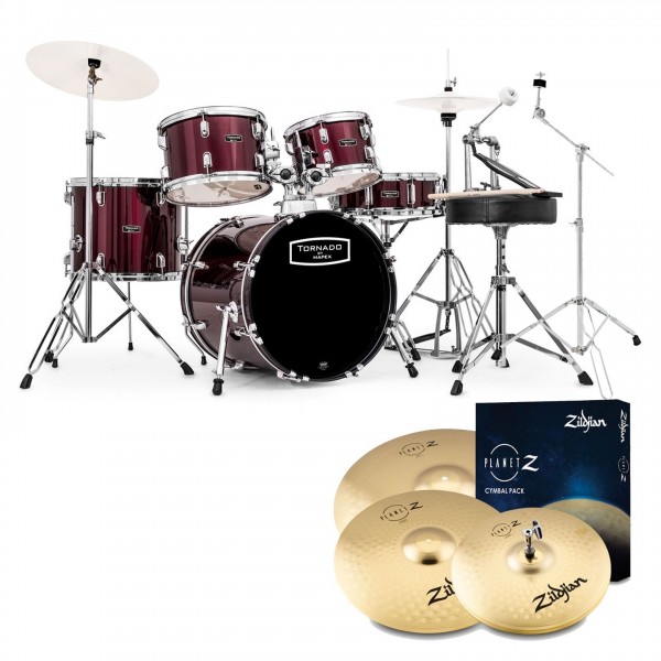 Mapex Tornado III 18" Compact Drum Kit w/Zildjian Cymbals, Red