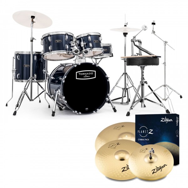 Mapex Tornado III 18" Compact Drum Kit w/Zildjian Cymbals, Blue