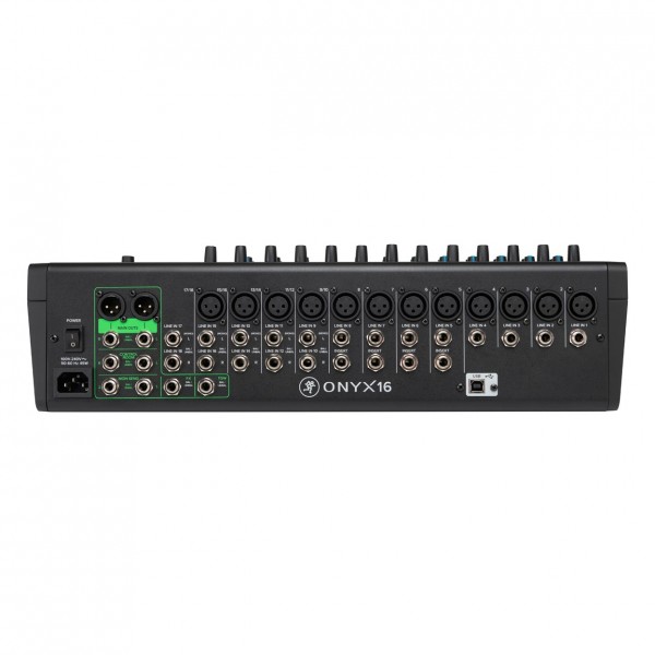 Mackie ONYX 16 16-Channel Analog Mixer with Multi-Track USB - Rear
