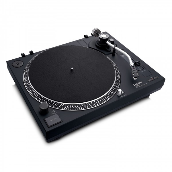 L-3808 USB Turntable, Black - Angled 2
