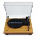 Lenco LS-10 Turntable with Built-In Speakers, Wood - Front Open