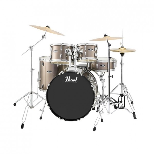 Pearl Roadshow 5pc Fusion Drum Kit, Bronze Metallic w/Ride Cymbal