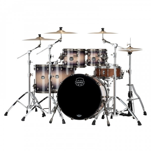Mapex Saturn Evolution Maple/Walnut 22" 5pc Shell Pack, Violet Burst - Alternate Angle