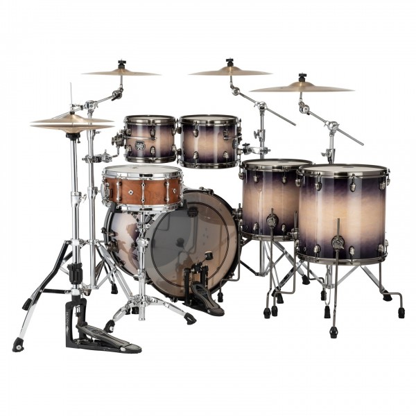Mapex Saturn Evolution Maple/Walnut 22" 5pc Shell Pack, Violet Burst - Back
