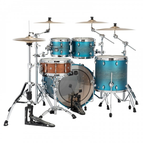Mapex Saturn Evolution Maple/Walnut 22" 4pc Shell Pack, Azure Burst - Back