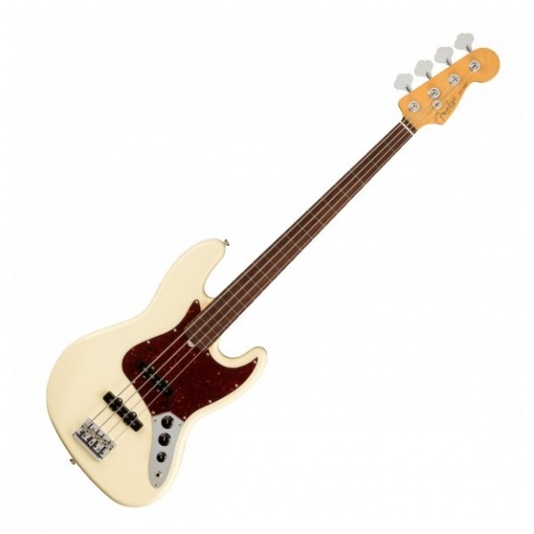 Fender American Pro II Jazz Bass Fretless RW, Olympic White