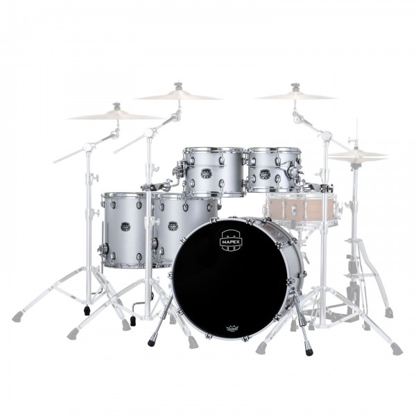 Mapex Saturn Evolution Maple/Walnut 22" 5pc Shell Pack, Iridium Silver - Alternate Angle