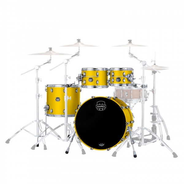 Mapex Saturn Evolution Maple/Walnut 22" 4pc Shell Pack, Tuscan Yellow - Alternate Angle