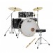 Pearl Export 22'' Am. Fusion Drum Kit w/Stool and Sticks, Jet Black