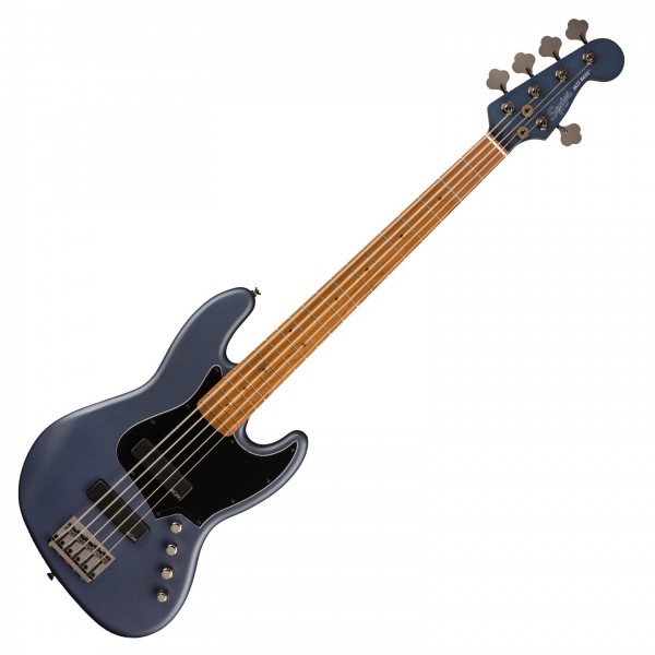 Squier FSR Contemporary Active Jazz Bass HH V, Midnight Satin - Front View