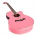 Single Cutaway Electro Acoustic Guitar by Gear4music, Pink