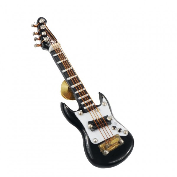 Agifty Miniature Electric Guitar Pin with Gift Box, Black