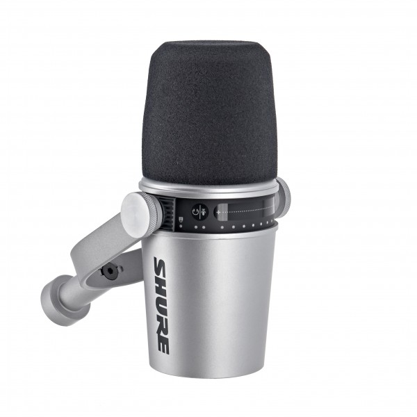 Shure MV7 USB/XLR Podcast Microphone, Silver at Gear4music